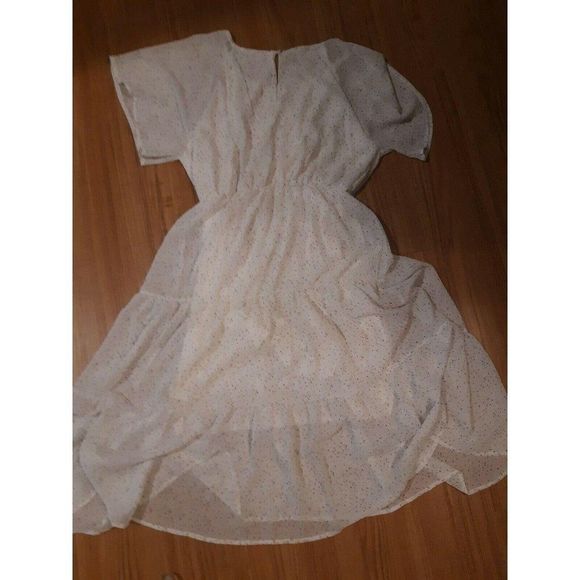 3 for $60 Reb In J 220 Dress Splatter Polka Dot White Flowy - Picture 4 of 4
